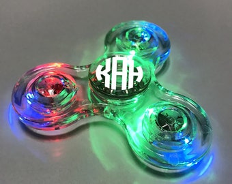 Transparent Personalized Fidget Spinner - Light Up Engraved Fidget Spinner
