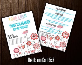 Thank You Card, 5x7, Care Card, Free Personalize, Home Office Approved (Fonts color), Consultant Digital Card, LLR Thank You Card- Care card