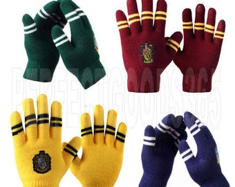 Harry Potter Gryffindor Slytherin Hufflepuff Ravenclaw Gloves Winter Cosplay