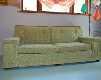 Mid Century Sofa and Chair | Vintage Couch and Chair | 1950s Couch and Chair | 50s Metallic Sofa and Armchair
