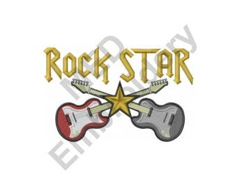 Guitars - Machine Embroidery Design, Rock Star