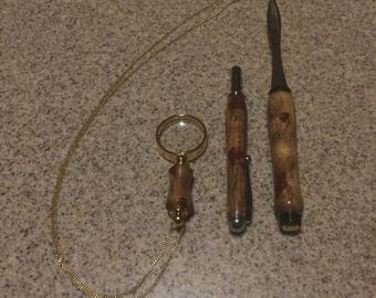 Magnifying glass letter opener seem ripper kit