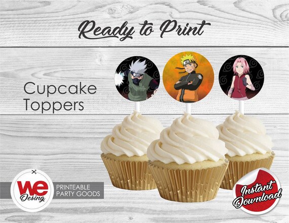 Naruto Cupcake Toppers Printable Cupcake topper Naruto
