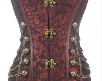 Steampunk Corset - Renaissance Corset - Pirate Corset - Pirate Costume - Cosplay Corset - Affordable Corset - Sexy Corset - Lingerie