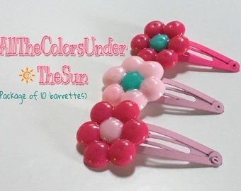 Cute flower hair clip/barrette package