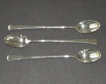 Set Of 3 Vintage Gorham Sterling Silver Iced Tea Spoons-1938 Pat Date-No Mono-94g