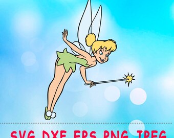 Tinkerbell SVG DXF Png Cut Vector Files Silhouette Studio Cameo Cricut Design Vinyl Decal Scrapbooking Stencil Birthday Party