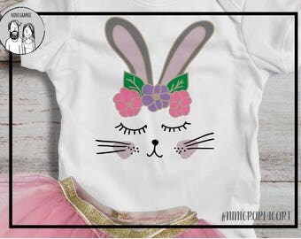 Bunny svg, woodland animals svg, bunny with eyelashes, woodland svg, SVG, DXF, floral, woodland party, cricut file, fox clip art, bunny face