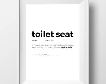 Printable Funny Toilet Print - Funny Toilet Sign - Funny Toilet Quote - Funny Toilet Art - Typography Print - Toilet Seat Definition Poster