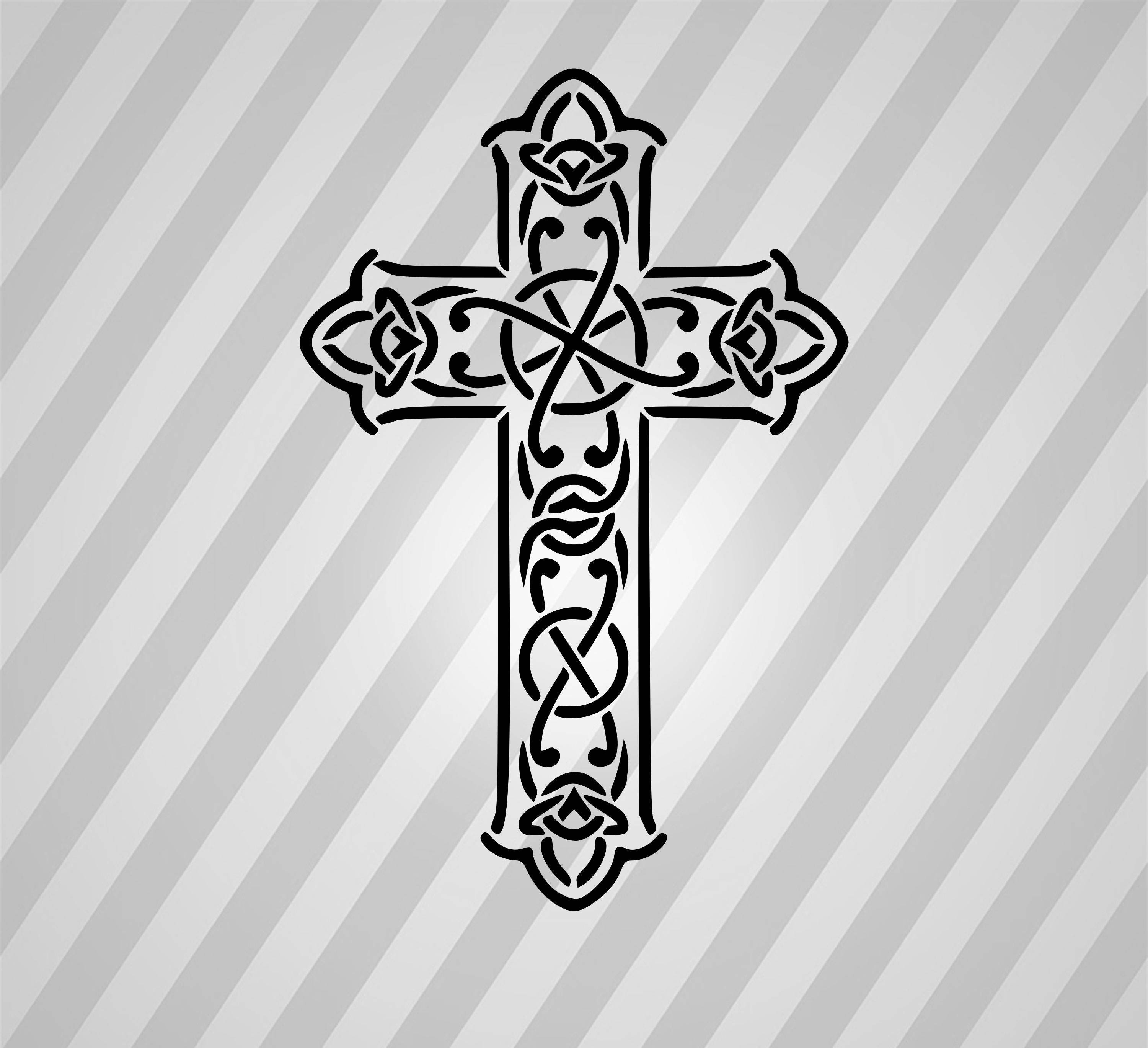 Cross Silhouette - Svg Dxf Eps Silhouette Rld Rdworks Pdf Png Ai Files ...