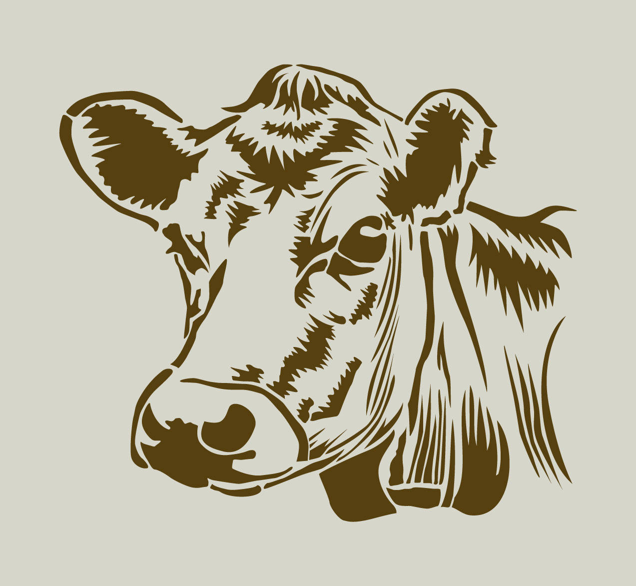 Cow. Cow's head. Stencil adhesive vinyl ref 143
