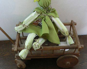 DOLL TOWELS EMBROIDERED CAKES CHOCOLATE TONES GREEN AND WHITE