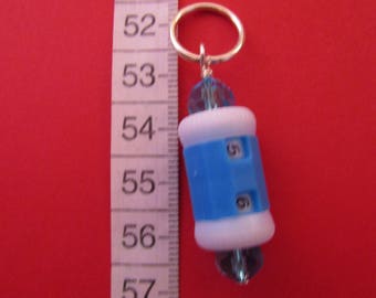 Blue and white counter pendant 40mmx14mm