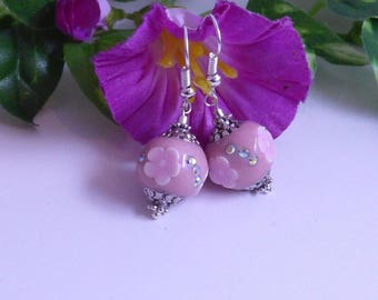 INDIAN PINK PEARL EARRINGS