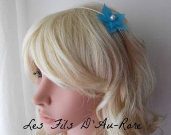 AMELIE turquoise silk flower headband