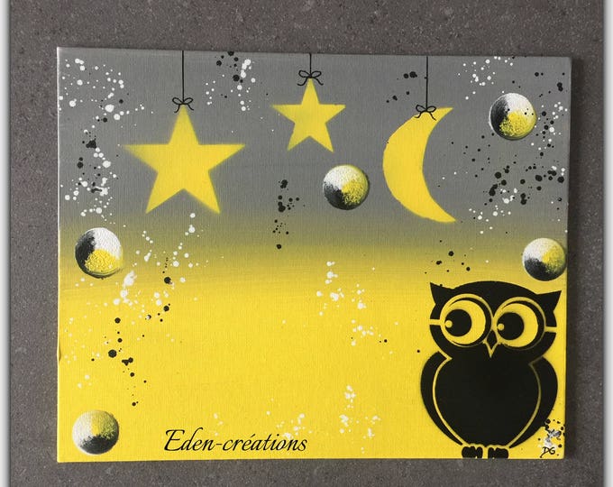 Table name, yellow and gray, customizable table name in vinyl, OWL