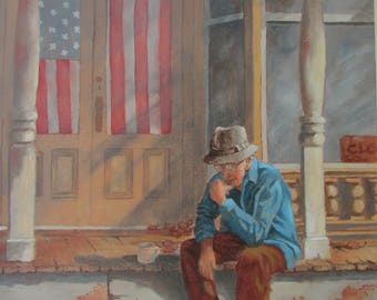 Oil Painting General Store Reflections