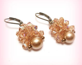 Earrings Crystal "Tenderness in cream"