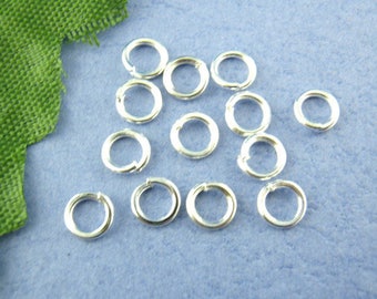 Set of 50 silver ring 6 mm - lead and nickel free