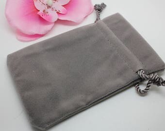 2 velvet gray 12x7.6cm - jewelry packaging pouches-