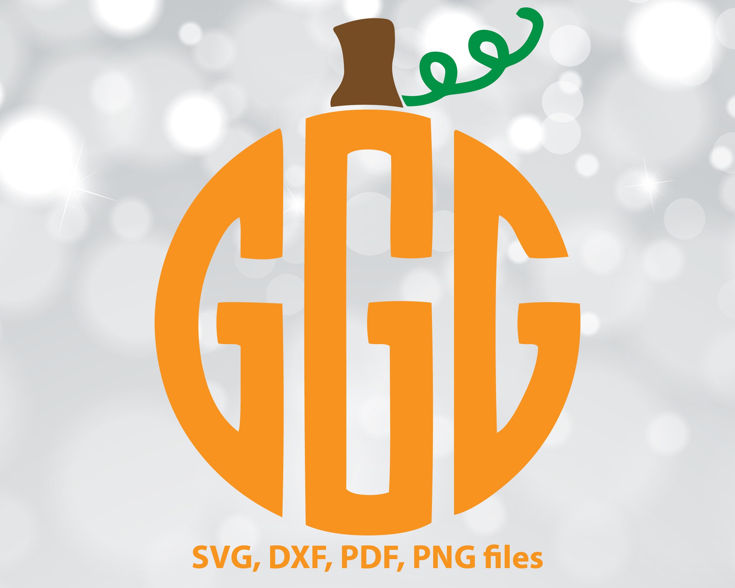 Download Pumpkin Stem SVG Pumpkin Monogram SVG Fall Monogram SVG