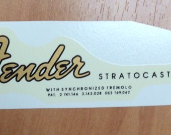 Fender strat type decals gold waterslide transition
