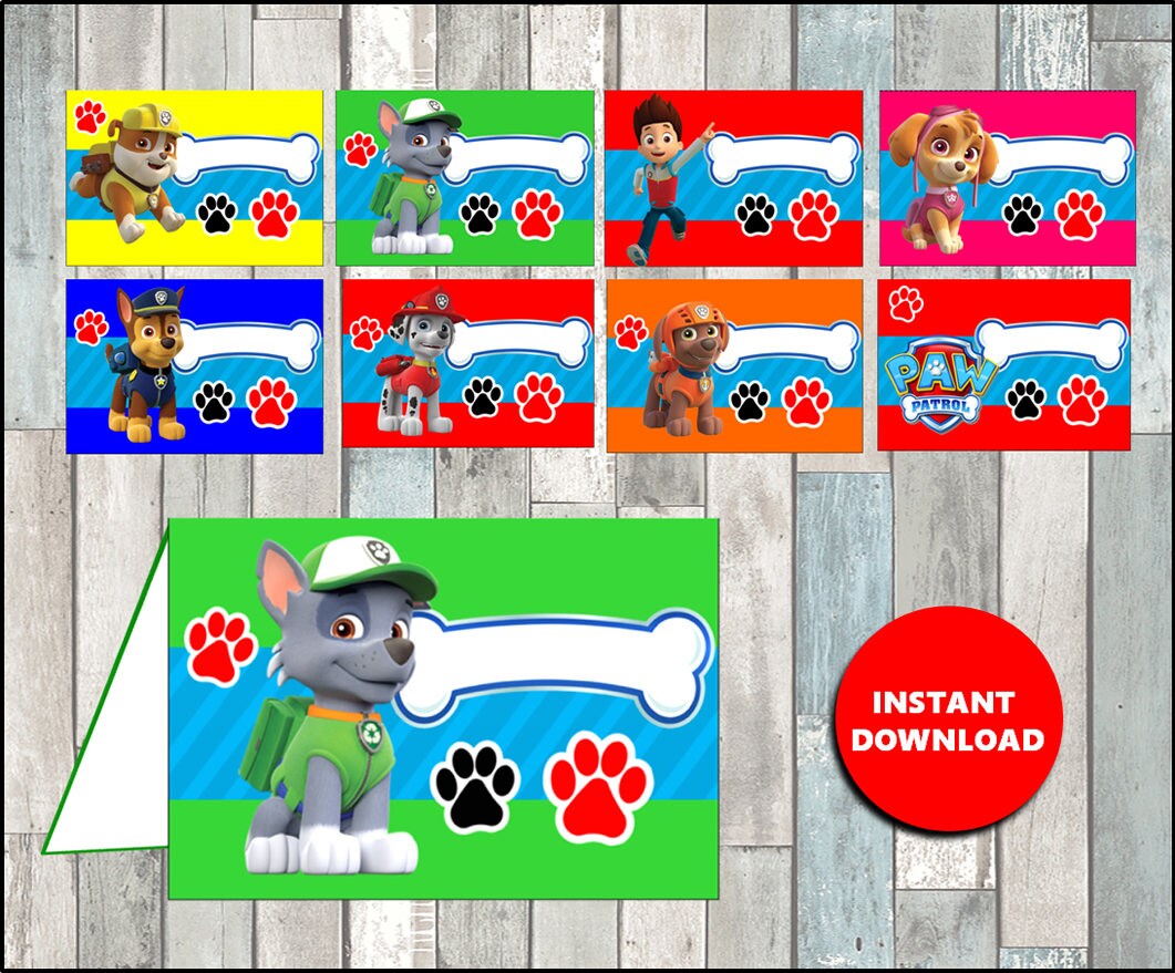 Printable Paw Patrol Food labels instant download Paw Patrol