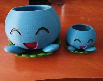 Oddish Planter with Saucer 3D Printed | Pokemon Planter
