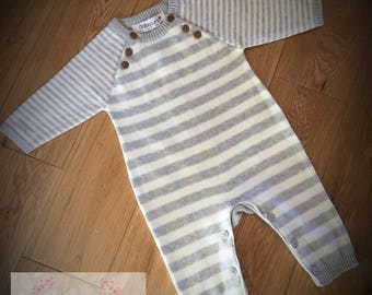 Babaluno Minoti Designer Boys Stripe Knitted Romper