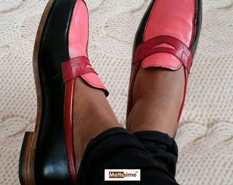 Leather moccasins made heel 2,5 cm