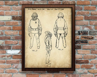 Patent Print- Star Wars Admiral Ackbar Poster Vintage Robot