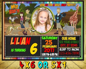 Wild Kratts Birthday Invitation, Wild Kratts, Invitations, Wild Kratts Party Card, Personalized Wild Kratts Invites, Wild Kratts Printable