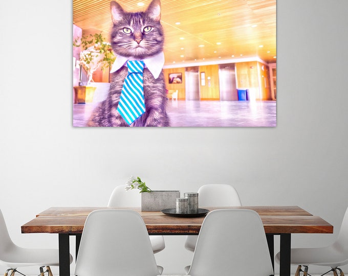 The Adventures of Business Cat, Cat businessman, Pet, Cute, USA Poster, canvas, Interior decor, room design, print poster, art picture, gift