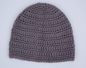 Grey beanie crochet hat Crochet Hat Winter Crochet Hat