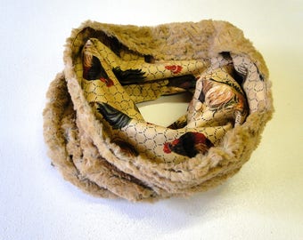 Maxi snood - capuche en fausse fourrure réversible