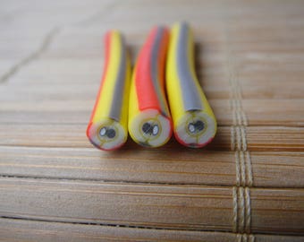 Apple fimo cane slices for / 5cm nail art fruit cane