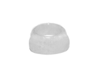 Bague Chevalière en Jade Blanc