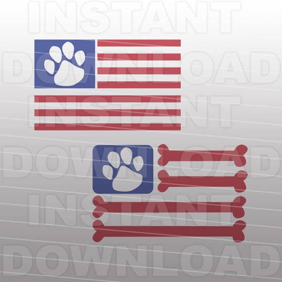 Download American Flag Paw Prints SVG FilePaw Print USA Flag svg