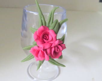 Wedding Favors,Candy Holder,Wine Glass,Cold Porcelain Flowers,Colorful,Gift