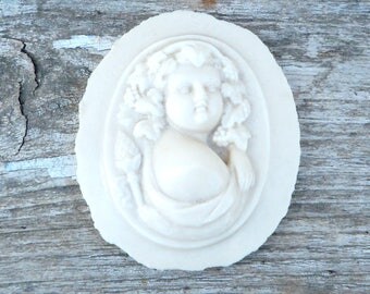 Antique French hand carved reliquary meerschaum/ cherub/child