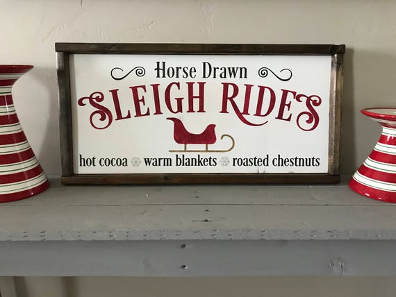 Christmas Sleigh Ride Farmhouse Sign Photo Courtesy of BlossomHillBoutique