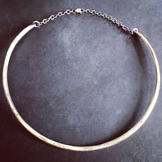 Sterling Silver Choker Necklace / Silver Necklace / Metal