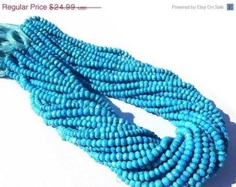 50% Off Sale Sleeping Beauty Genuine Turquoise Micro Faceted Rondelles Size 3.5 - 4mm Length 14 inches Very Very Gorgeous