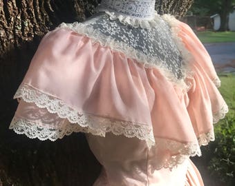Vintage Jessica McClintock prairie romantic goddess dress 70's 80's bridal 1980's 1970's floor length romance gown