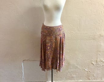 SALE - Paisley Chiffon Miniskirt - sheer miniskirt - boho - festival skirt - hippie - summer - bias cut - psychedelic - troppobella