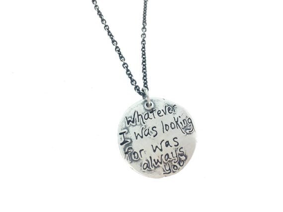 romantic rumi quote necklace . inspirational quote necklace