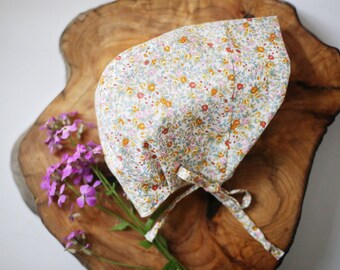 Floral Bonnet | Baby Girl Bonnet | Brimmed Bonnet | Sun Hat | Summer Bonnet | Toddler Hat | Modern Baby Bonnet | Baby Sun Hat | Flower Hat