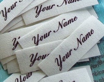 Qty 39 - 1/2 x 3 Inch Custom Cotton Fabric Labels Sew In Folding Clothing Name Tags Identification Personalized Washable Colorfast