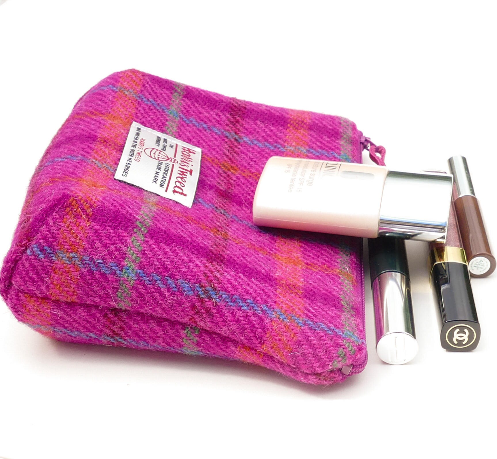 tartan makeup bag