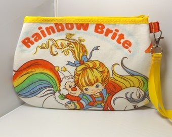 Rainbow Brite Wristlet / Pouch -- Handmade Vintage Starlite Hallmark